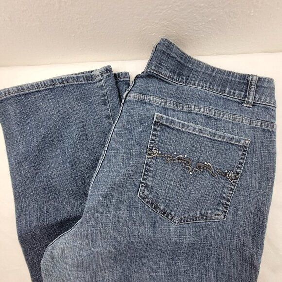 Riders by Lee Jeans Women's 18W Long Blue 5 Pocket Mid Rise Boot Cut Stretch - Picture 14 of 15